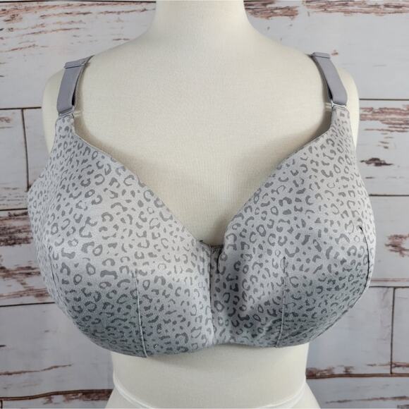 Cacique Lightly Lined Balconette Bra Grey  Animal Print 42DDD 42F - Picture 1 of 7